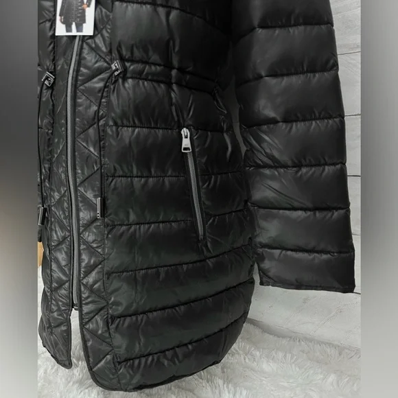 Kenneth Cole M/L Quilted Anorak Puffer Jacket • Black • NWT - Picture 4 of 14